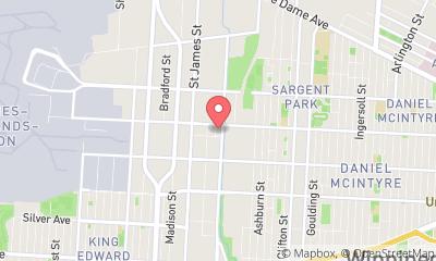 map, Better Business Bureau of Manitoba and Northwest Ontario