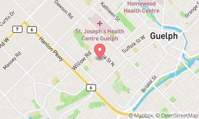 map, Dave Merkley Roofing Ltd